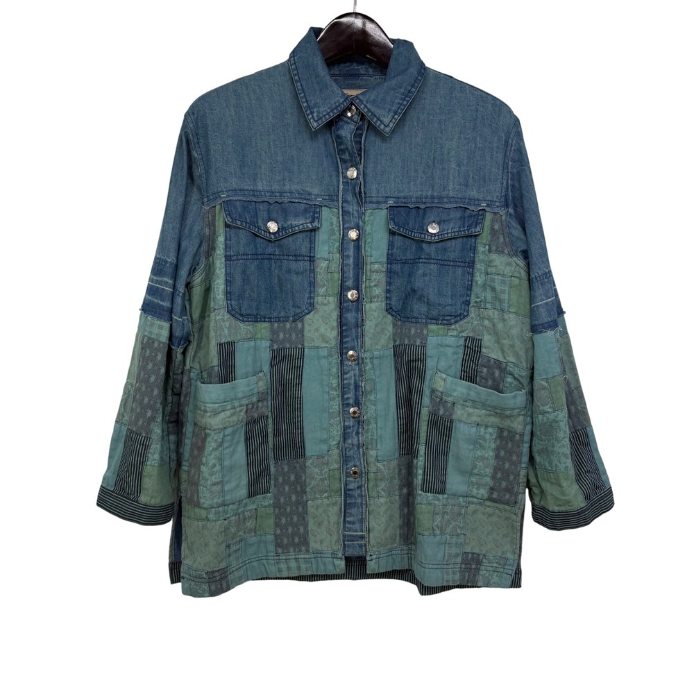 We The Free Free People Heritage Quilted Shirt Jacket XS Oversized Chore Cabin